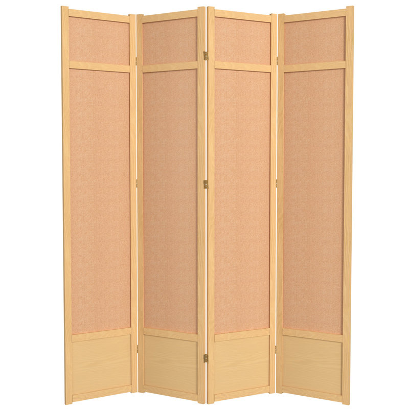 Cloison pliante Clarke, Naturel, 4 panneaux