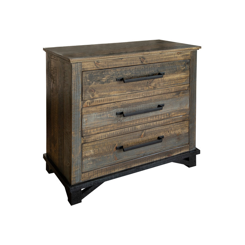 Sabetha Pine Solid Wood 36.5 " W 3 - Drawer Dresser