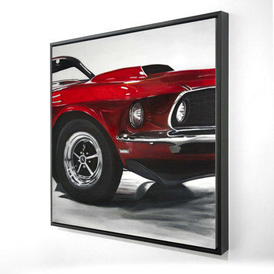 Classic Red Car Print On Canvas