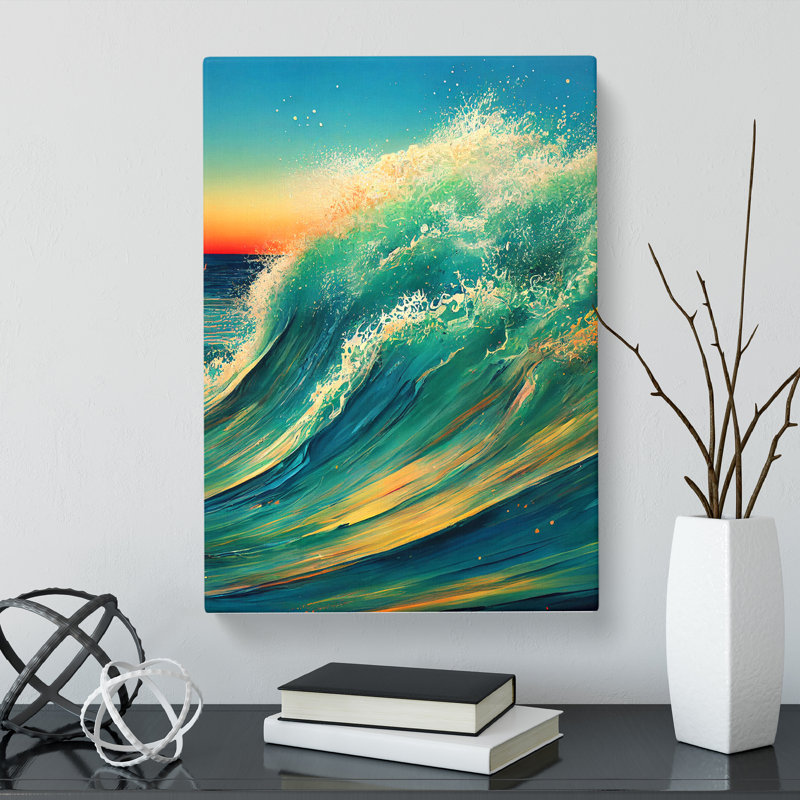 Seascape Painted Ocean Vol.4 - Wrapped Canvas, 60cm H x 40cm W x 3cm D