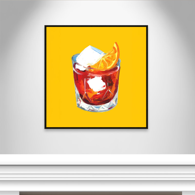 Negroni Sunshine - reproduction carrée par Straker, 37.5' W x 37.5' H, Flottant espresso