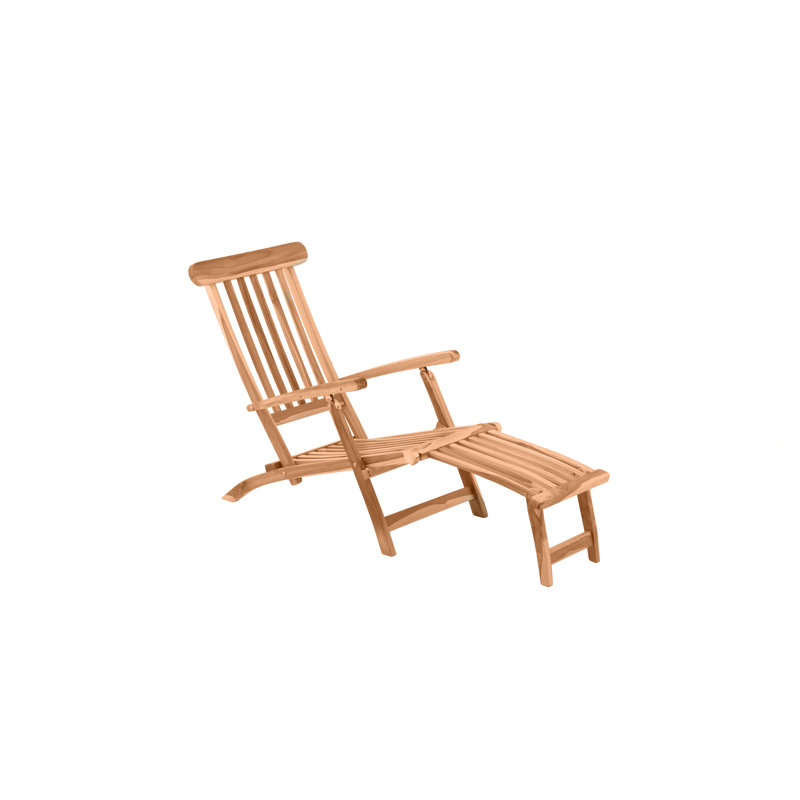 Remmington 149cm Long Reclining Teak Single Chaise