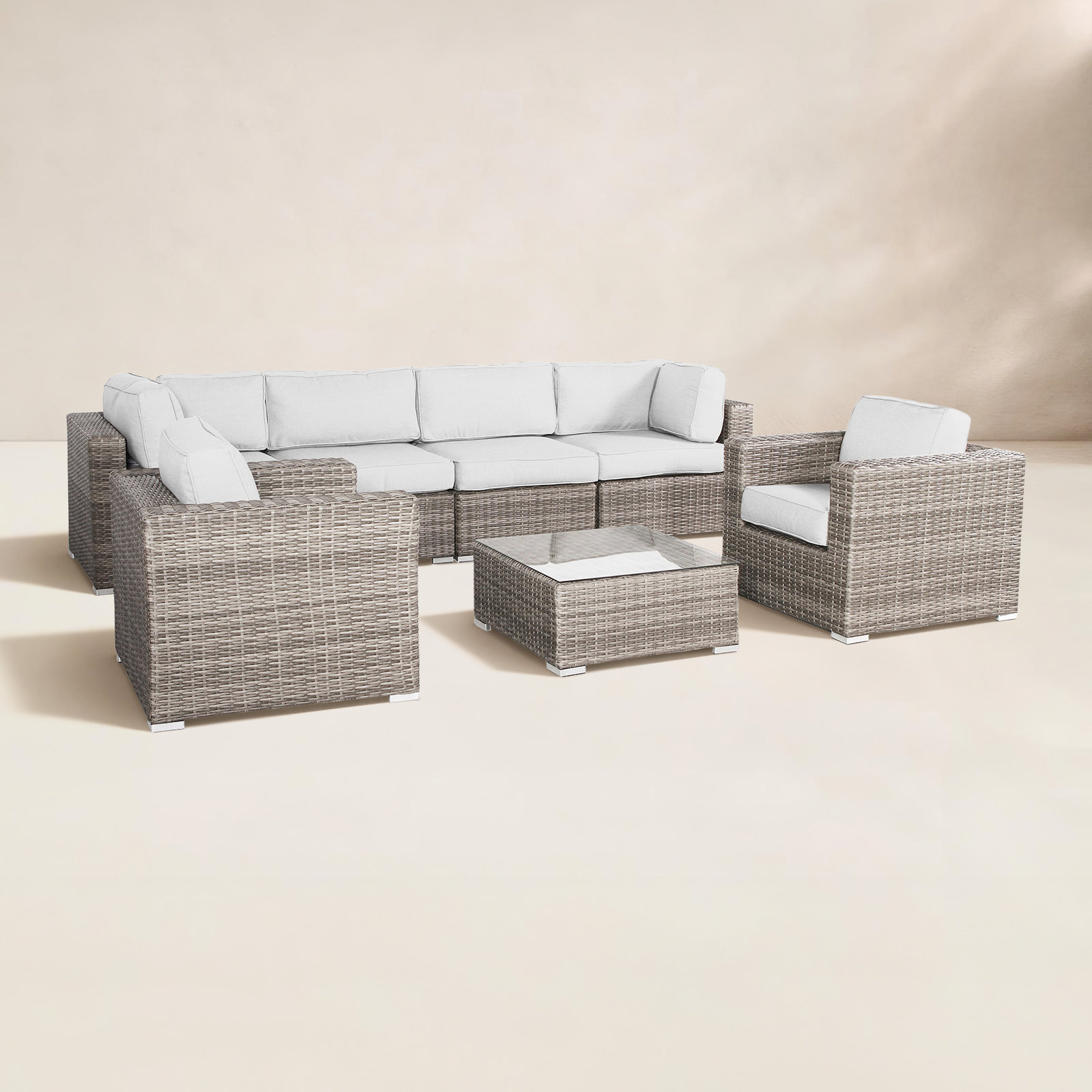 Franke 6-Person Sunbrella® Patio Seating Group, Canvas Canvas Sunbrella® Canvas