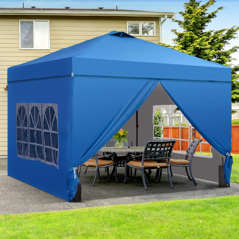 One-Push Set Up Canopy Tents, 12 (ft.) x 12 (ft.), Blue
