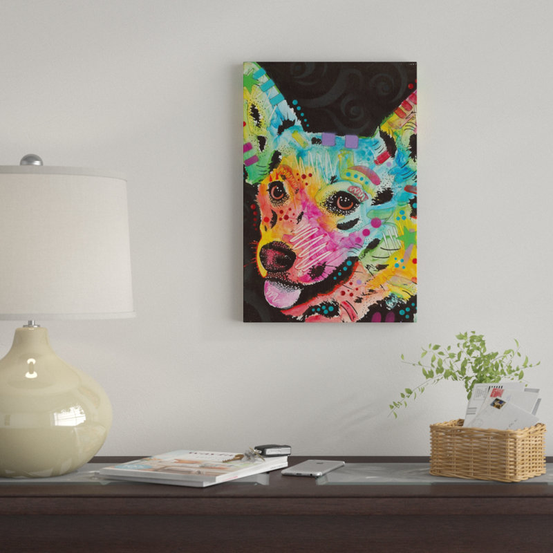 " Corgi I " by Dean Russo, 26" H x 18" W x 1.5" D, No Mat, Wrapped Canvas