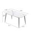 Table de salle à manger 63,11 "pour 6 à 8 personnes, conception moderne, plateau rectangulaire en pierre frittée blanche, pieds en métal gris foncé, chaleur, agencement de pièce avec style, bureau, haute dureté, convient-254141963-254141960