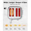 Grille-pain 4 tranches, fentes très larges, grille-pain rétro en acier inoxydable Longdeem, 6 options de brunissage, fonction d'arrêt automatique et de fonction congelée, pain de fruits grillé, bagel et gaufre-106437873
