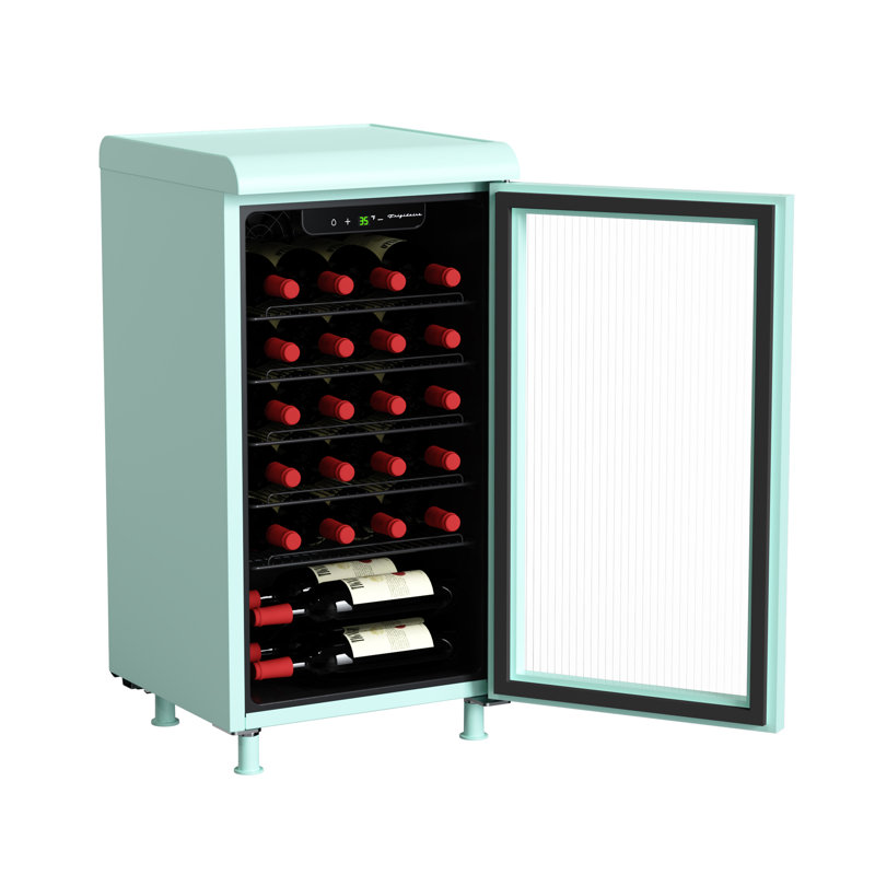 Frigidaire 3.1 Cu. ft. Retro Beverage Cooler with Tempered Glass Door, 117 Can Capacity Beverage Fridge with Built-in Bar Top, Mint