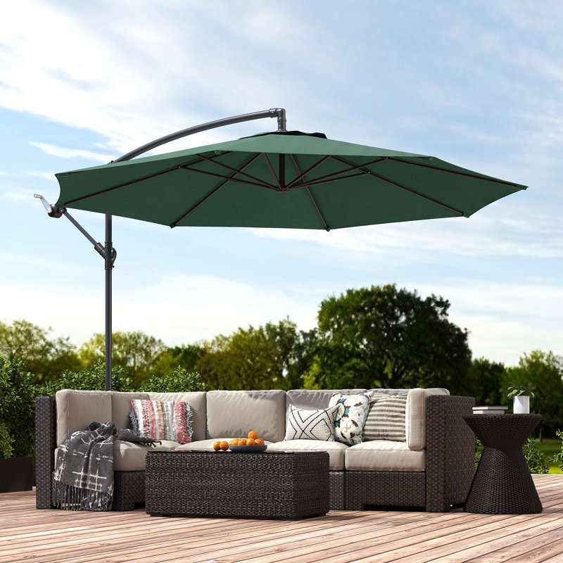 295cm Cantilever Parasol, Green
