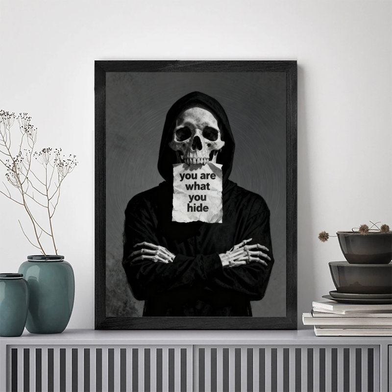 Art encadré noir, "You are What You Hide", impression sur toile, H 37 po x l 25 po
