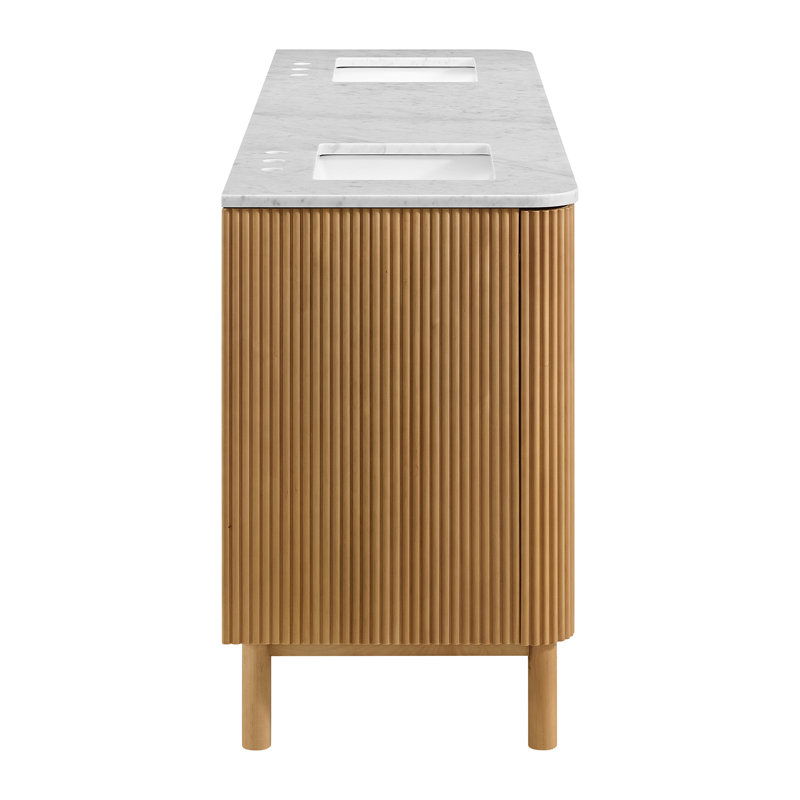 Kensington Double Bathroom Vanity Reeded Birch, 84"