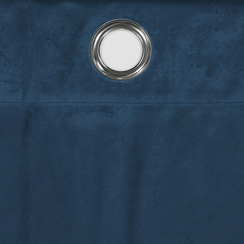 Panola Crushed Velvet Eyelet Sheer Curtains, Blue/Navy, 228 W x 228 D cm