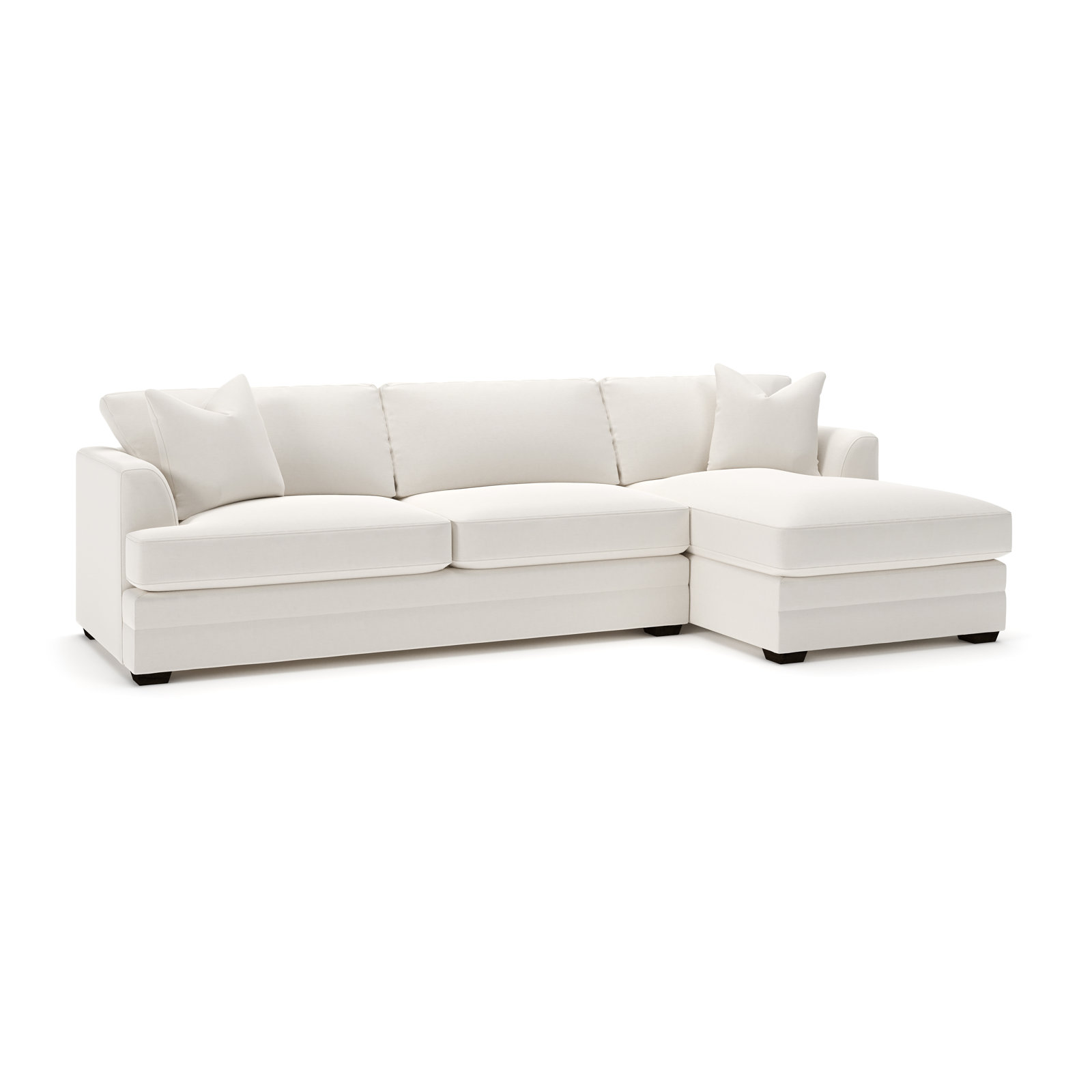 Edan Chaise Sectional, Right Hand Facing, Lena Off White Performance Linen Blend