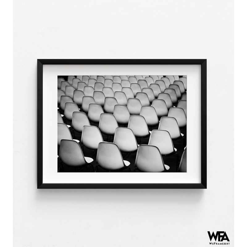 Sièges par Peter Pfeiffer, décoration murale bureau noir et blanc moderne, photographie Studio Art mural, salle d'attente impression photo Decor
