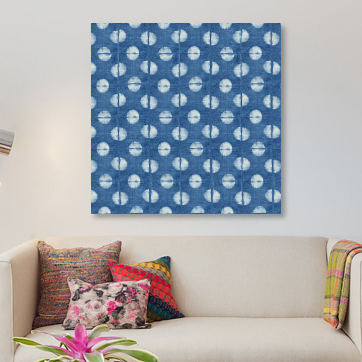«Blue Shibori II», impression sur toile, H 12 po x l 12 po x P 0,75 po, Toile tendue, Pas de tapis