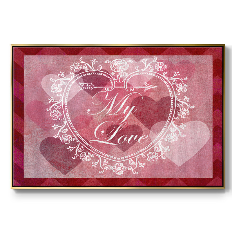 " DIY Love Collection A ", Gold, 25" H x 37" W x 2" D