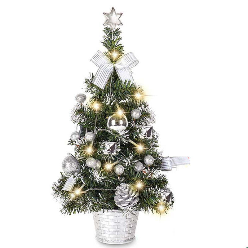 Mini arbre de Noël artificiel 40CM pré-éclairé, 17,7 pouces