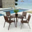 Ensemble 5 pièces de chaises d'extérieur en plastique et table en acier-1325860720