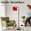 Lampe sur pied à arc avec abat-jour réglable en marbre et abat-jour abstrait en marbre liquide à 3 températures de couleur à intensité variable avec interrupteur au pied pour chambre à coucher