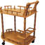 Grande table à vin 29 po en bois à 2 niveaux avec finition chêne