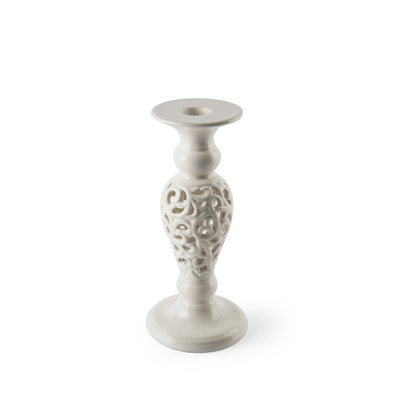White Home Concrete / Cement Candlestick