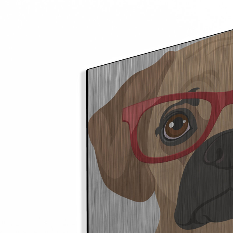 «Puggle portant des lunettes de hipster» par les affiliés Furbaby, H 24 po x l 24 po