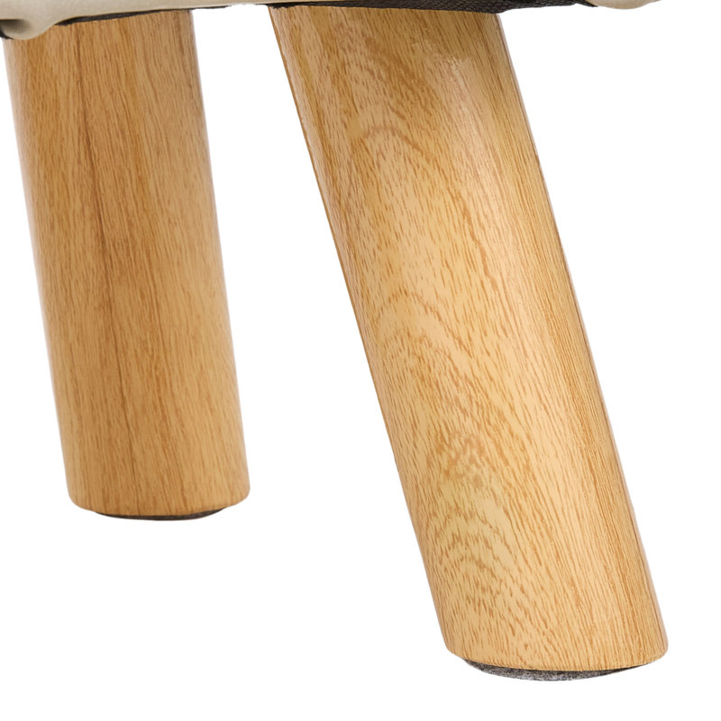 Modern Flower-Shaped PU Leather Stool Footstool, Grey