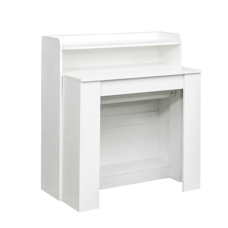 Modern Extendable Dining Table With Storage, White