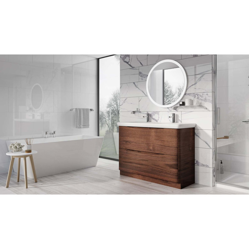Stanhope 1200mm Double Bathroom Vanity with Integrated Polyglomerate Basin, Dark Brown