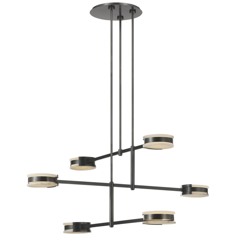 Kelly Wearstler Melange 54" Multi-Positional Chandelier with Alabaster, Bronze