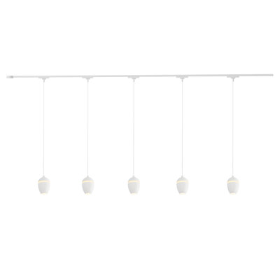 Eloa 5 Light White dimmable 3000K LED Trilo Track Ceiling Kit