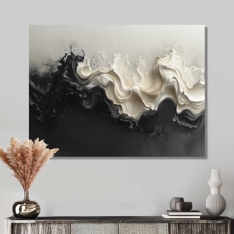 «Dawley», noir et blanc, Uniant Horizons, H 30 po x l 40 po, Toile tendue, Ne s’applique pas