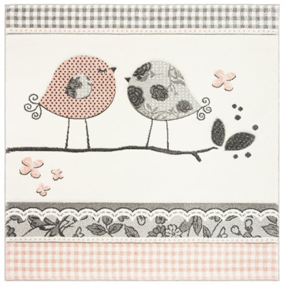 Burgan Pink/Ivory Area Rug