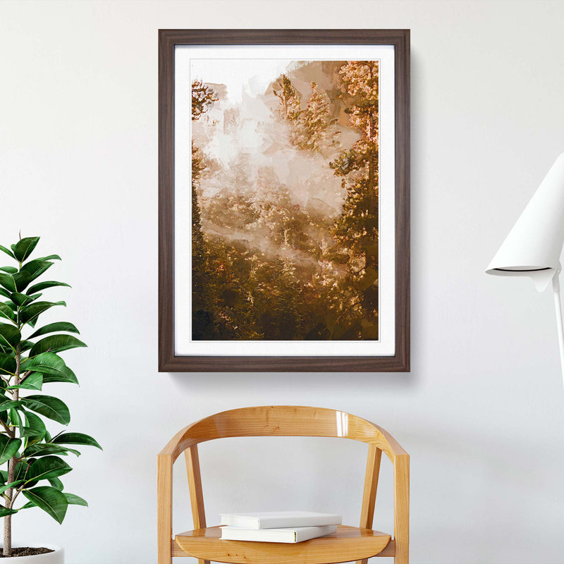 Light Through the Forest in Abstract - Picture Frame Graphic Art Print, 48cm H x 36cm W x 2cm D, Walnut Framed