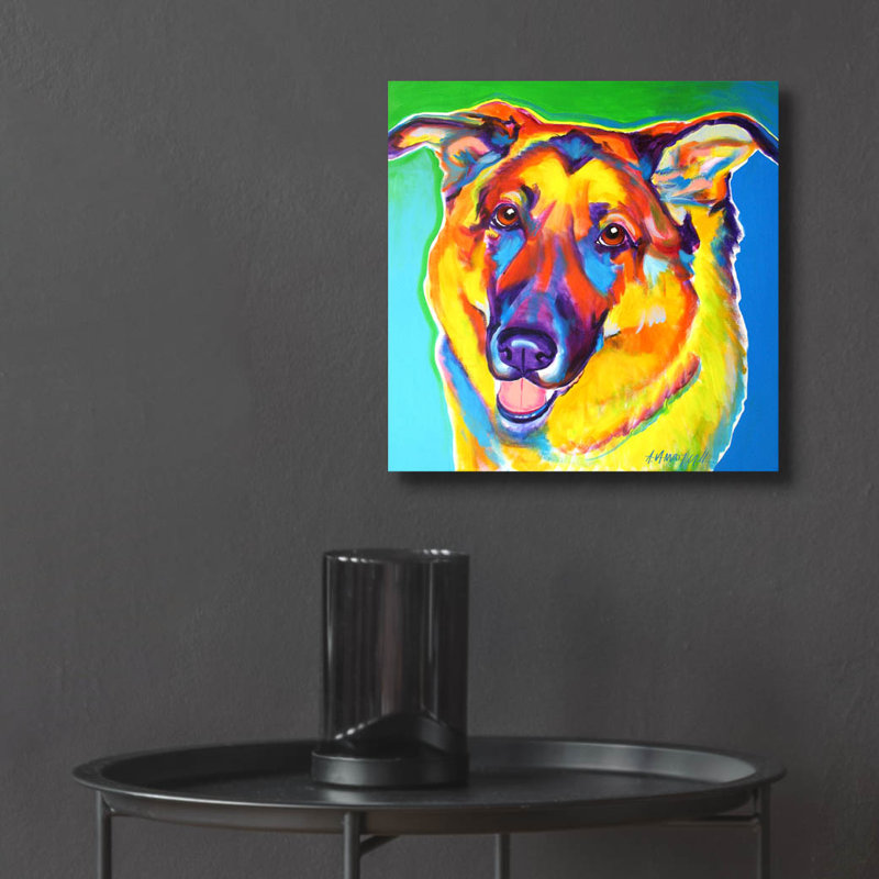 "Gsd - Thomas" par Dawg Painter, H 12 po x l 12 po x P 0,13 po