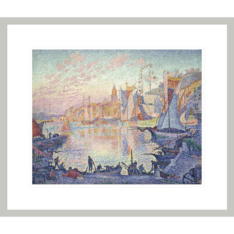 Le port de Saint-Tropez par Paul Signac - Estampe numérique encadrée, H 17,75 po x l 20,84 po