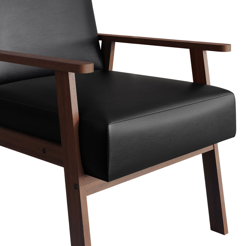 Chaise d'appoint en polyuréthane noir, Noir