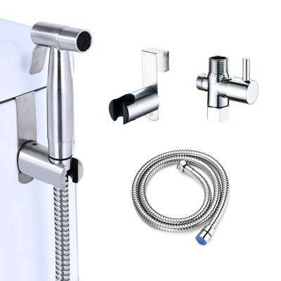 Bidet de salle de bain en acier inoxydable, débit d'eau réglable, hygiène intime féminine et vaginale, compatible avec les couches lavables, et pour le lavage des animaux.