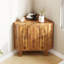 Armoire d'angle 31,5 po avec portes, tablette de coin cannelée industrielle à 3 niveaux avec tablette réglable, table de bout triangulaire autoportante pour le salon, la chambre à coucher, la cuisine, la salle de bain, brun