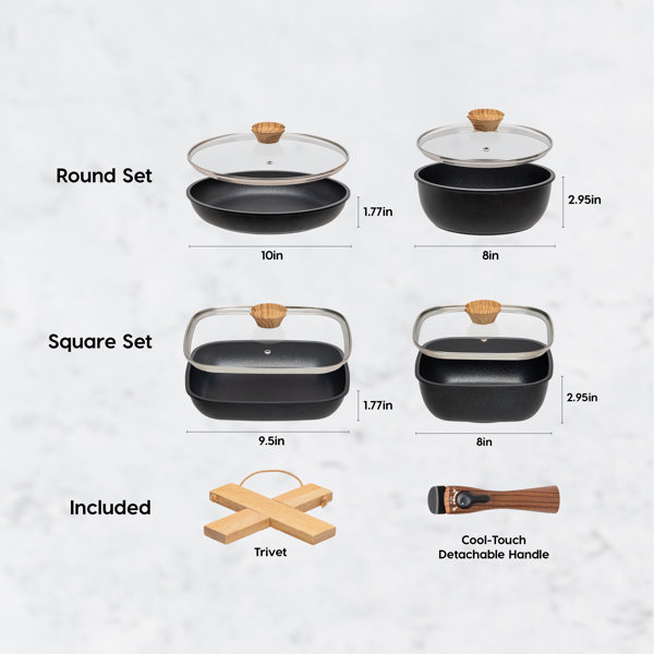 Top 5 Best Detachable Handle Nonstick Cookware Sets  Space Saving Cookware  With Removable Handles 