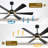 60“ Modern Large 6-Blade Ceiling Fan With LED Lights and Remote Control-2108759257-2108759262