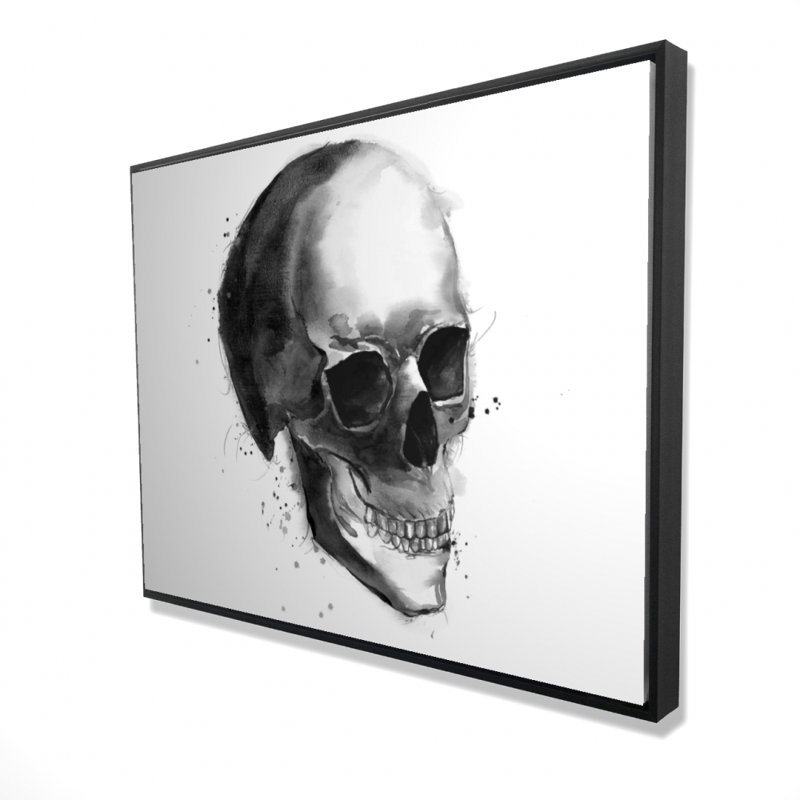 Black And White Skull Print On Canvas