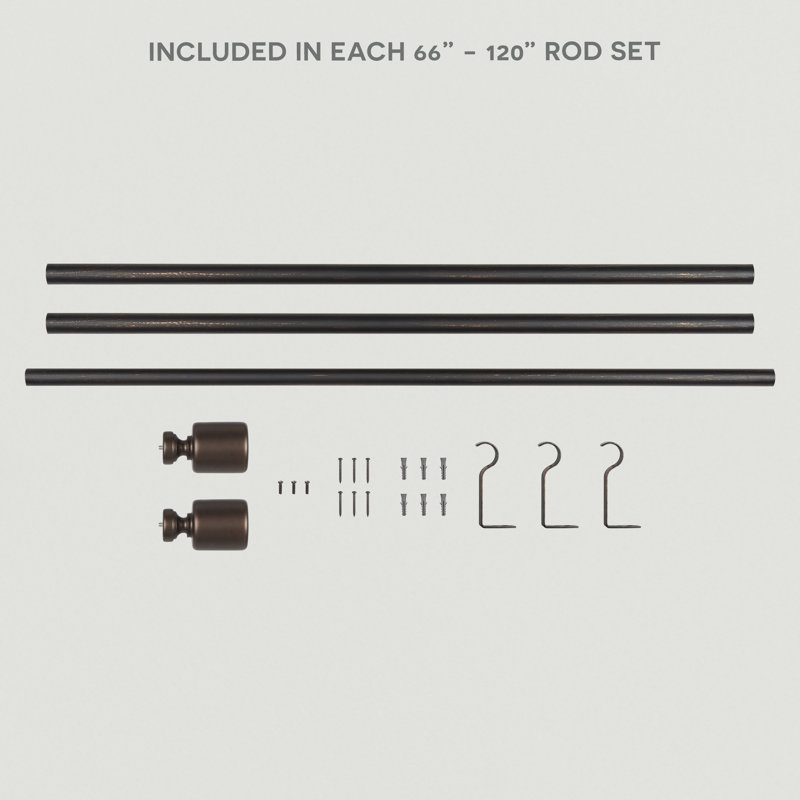 Adjustable Single Curtain Rod, Oil Rubbed Bronze