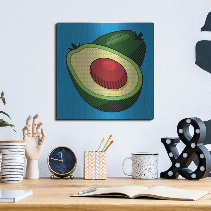 «Avocado On Blue» par Ron Magnes, H 12 po x l 12 po