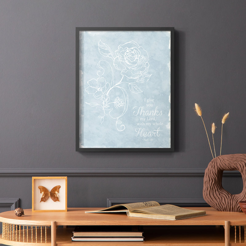 Whole Heart Framed Print - Solid Wood, Black, 10" H x 8" W
