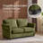  67.3" W Compact Chenille Loveseat With Floral Arms For Small Spaces-1384123531