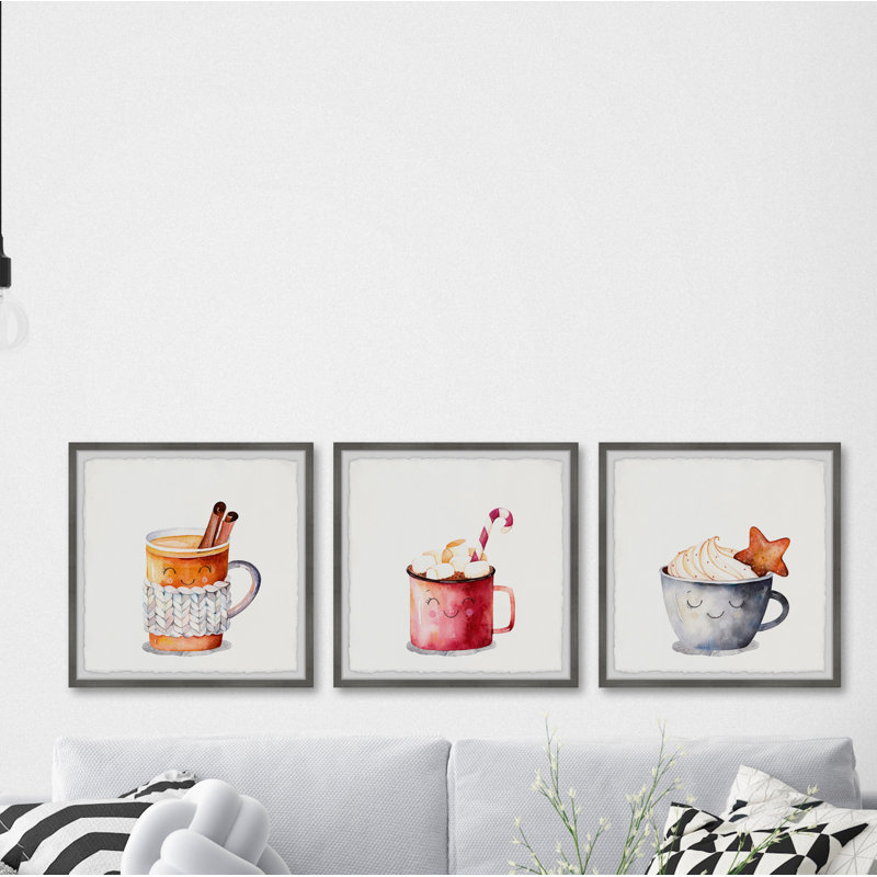 Chastain Chastain Cold Christmas Treats - 3 Piece Single Picture Frame Painting, 81cm H x 163cm W x 3.81cm D