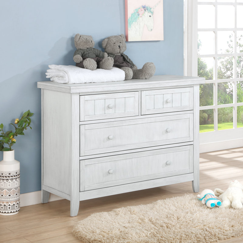 Commode 4 tiroirs , Blanc blanc
