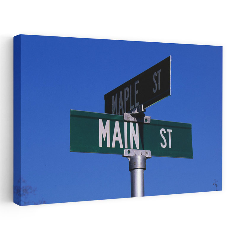 «Street sign», érable contemporain, art mural, H 40 po x l 60 po