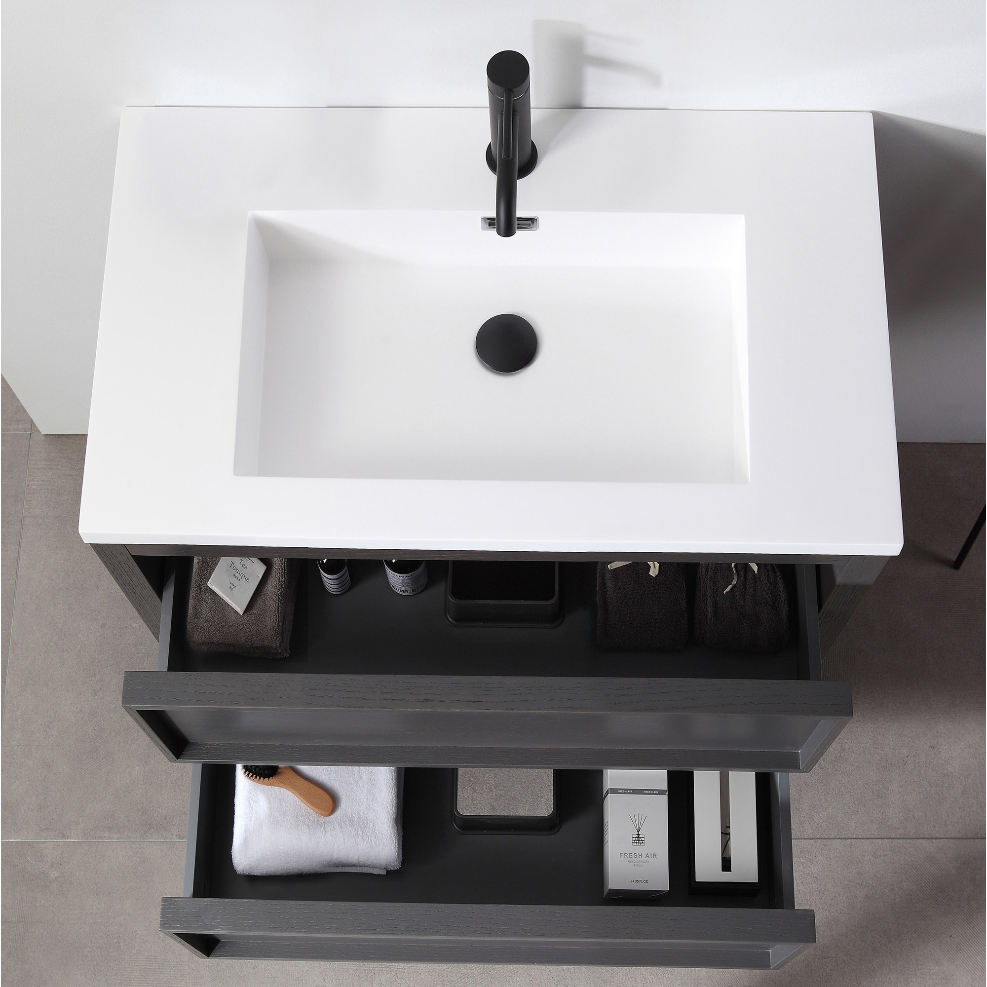 Gonzalo 24'' Single Bathroom Vanity, Charcoal